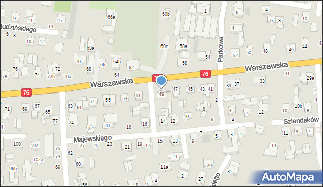 Łuków, Warszawska, 49, mapa Łuków