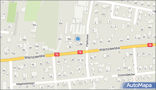 Łuków, Warszawska, 56, mapa Łuków