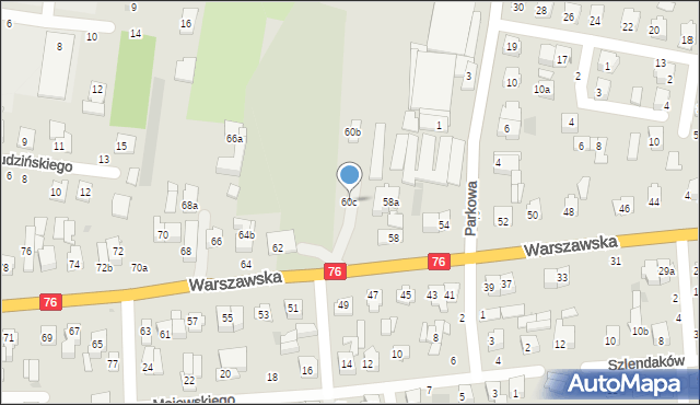 Łuków, Warszawska, 60c, mapa Łuków