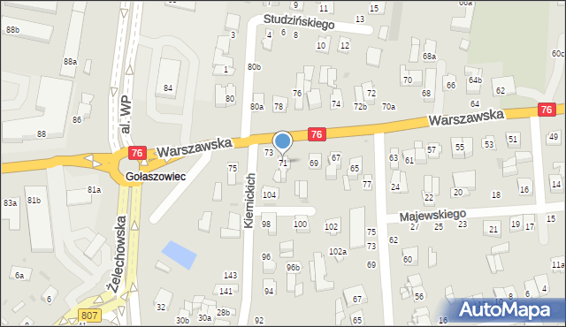 Łuków, Warszawska, 71, mapa Łuków