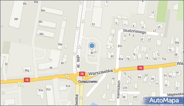 Łuków, Warszawska, 84, mapa Łuków