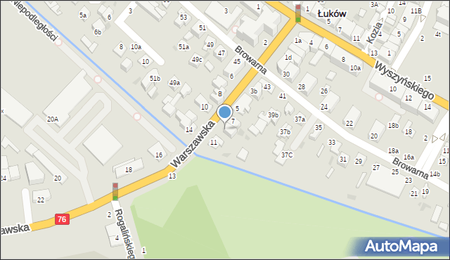 Łuków, Warszawska, 9, mapa Łuków