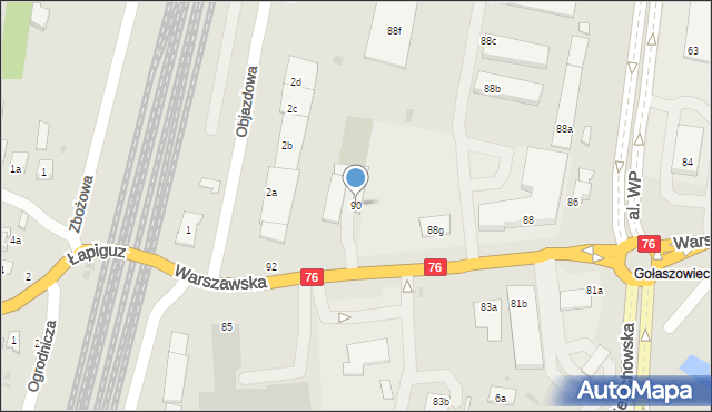 Łuków, Warszawska, 90, mapa Łuków