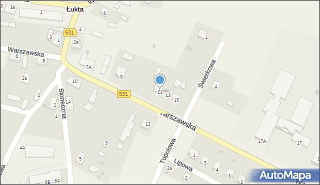 Łukta, Warszawska, 11, mapa Łukta