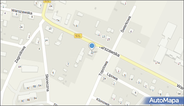 Łukta, Warszawska, 12, mapa Łukta