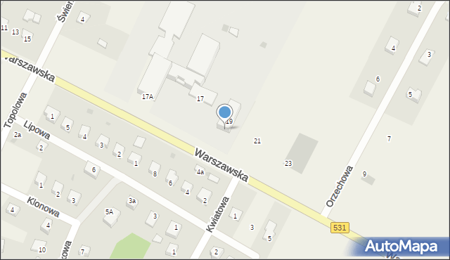 Łukta, Warszawska, 19a, mapa Łukta