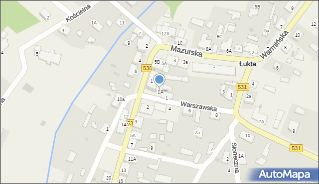 Łukta, Warszawska, 1A, mapa Łukta