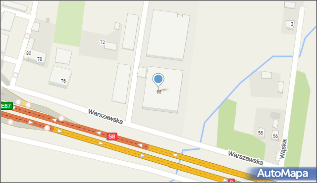 Łyski, Warszawska, 68, mapa Łyski