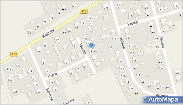 Malanów, Wąska, 6, mapa Malanów