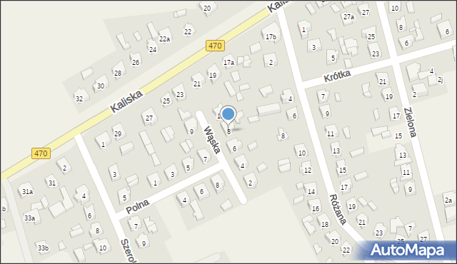 Malanów, Wąska, 8, mapa Malanów