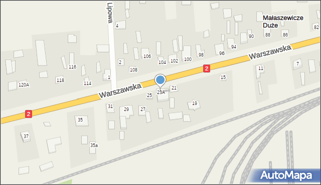 Małaszewicze Duże, Warszawska, 23A, mapa Małaszewicze Duże