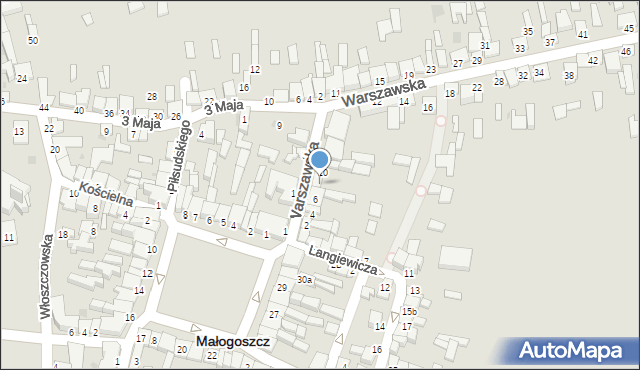 Małogoszcz, Warszawska, 8, mapa Małogoszcz