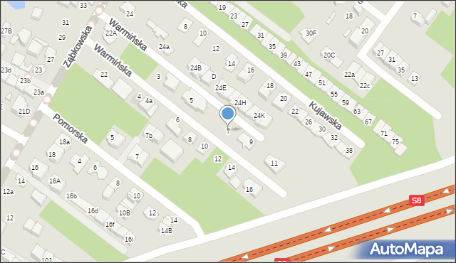 Marki, Warmińska, 7, mapa Marki