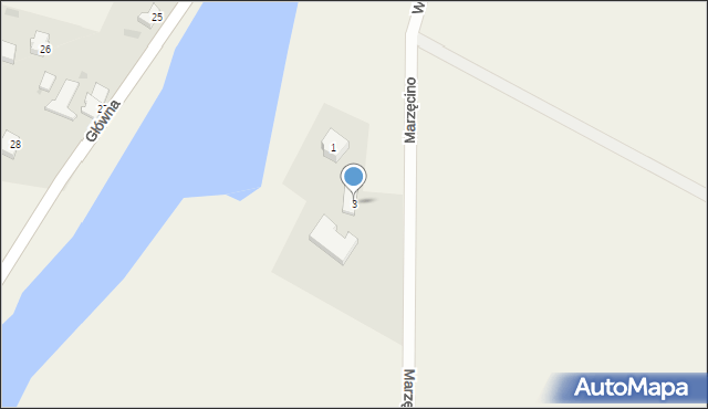 Marzęcino, Wałowa, 3, mapa Marzęcino