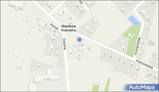 Miastków Kościelny, Warszawska, 2, mapa Miastków Kościelny