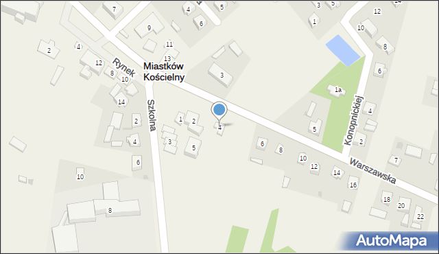 Miastków Kościelny, Warszawska, 4, mapa Miastków Kościelny