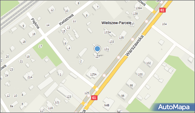 Michałów-Reginów, Warszawska, 127, mapa Michałów-Reginów