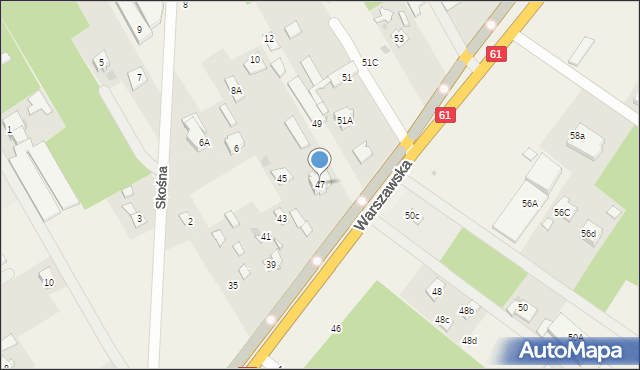 Michałów-Reginów, Warszawska, 47, mapa Michałów-Reginów