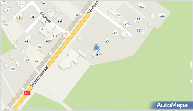 Michałów-Reginów, Warszawska, 88, mapa Michałów-Reginów