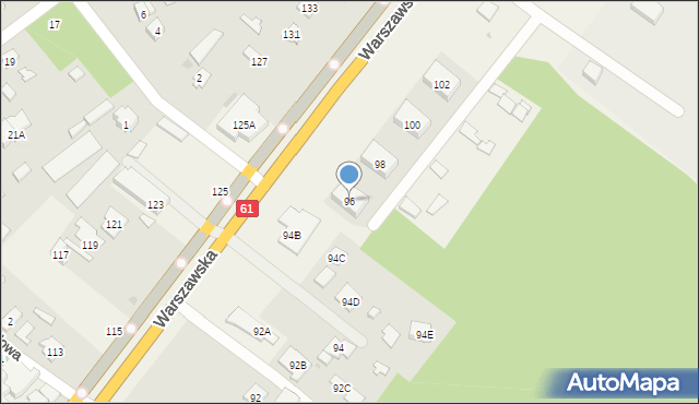 Michałów-Reginów, Warszawska, 96, mapa Michałów-Reginów