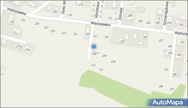 Michałowice, Warszawka, 215, mapa Michałowice