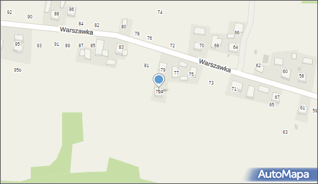 Michałowice, Warszawka, 79A, mapa Michałowice