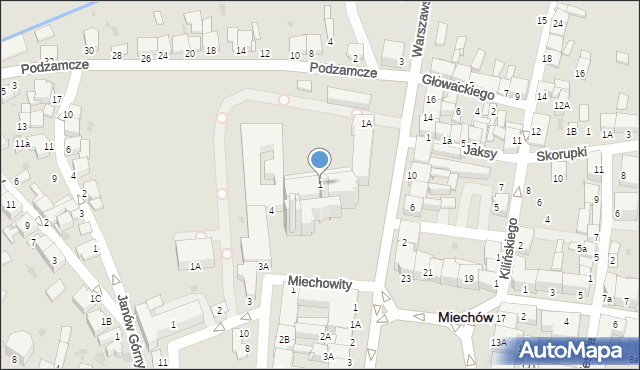 Miechów, Warszawska, 1, mapa Miechów