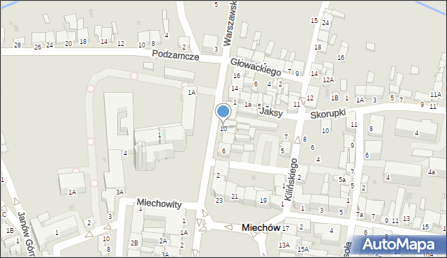 Miechów, Warszawska, 10, mapa Miechów