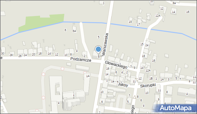 Miechów, Warszawska, 3, mapa Miechów