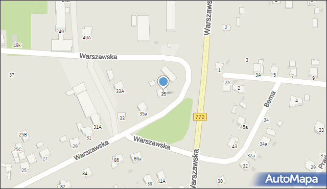 Miechów, Warszawska, 35, mapa Miechów