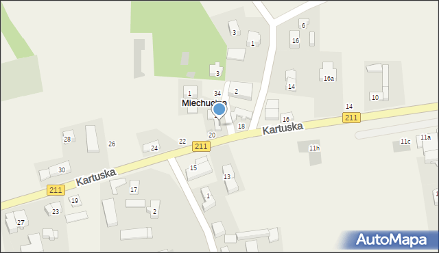 Miechucino, Wąska, 1a, mapa Miechucino