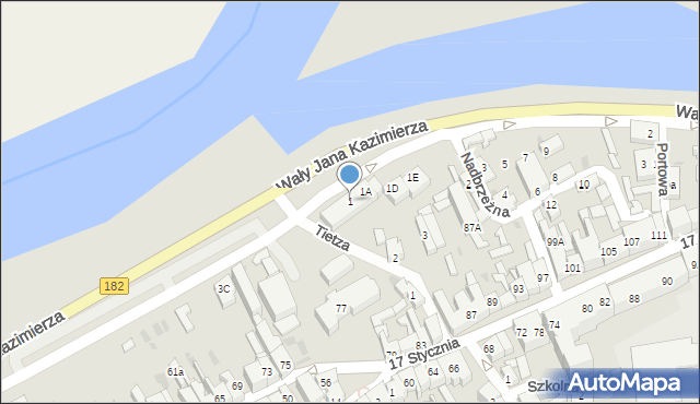 Międzychód, Wały Jana Kazimierza, 1, mapa Międzychód