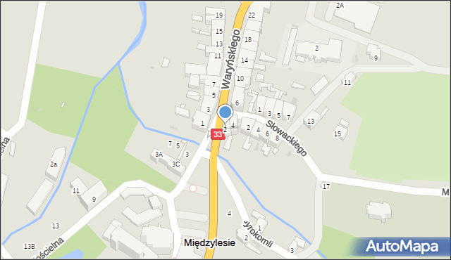 Międzylesie, Waryńskiego Ludwika, 2, mapa Międzylesie