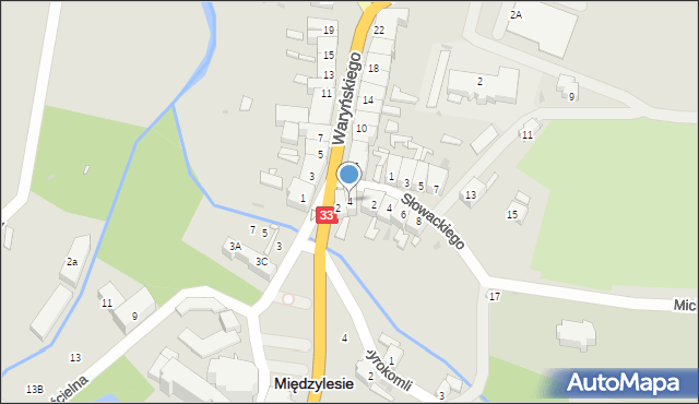 Międzylesie, Waryńskiego Ludwika, 4, mapa Międzylesie