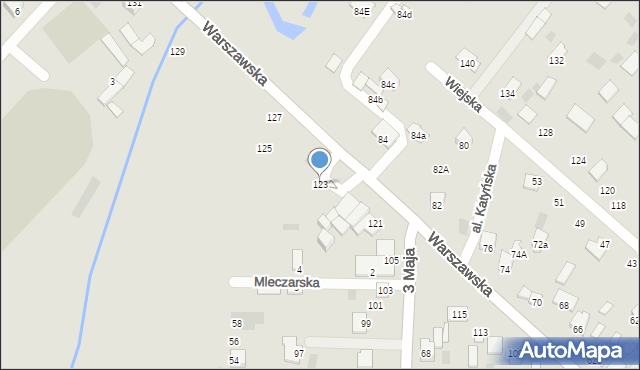 Międzyrzec Podlaski, Warszawska, 123, mapa Międzyrzec Podlaski