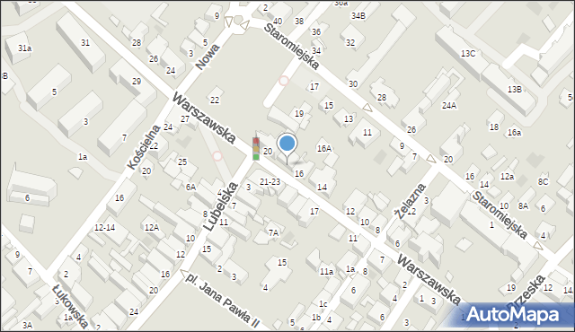 Międzyrzec Podlaski, Warszawska, 18, mapa Międzyrzec Podlaski