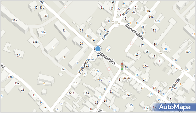 Międzyrzec Podlaski, Warszawska, 27, mapa Międzyrzec Podlaski