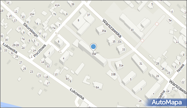 Międzyrzec Podlaski, Warszawska, 33a, mapa Międzyrzec Podlaski