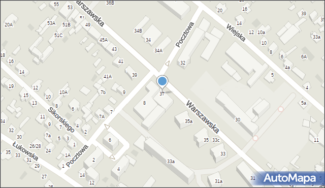 Międzyrzec Podlaski, Warszawska, 37, mapa Międzyrzec Podlaski