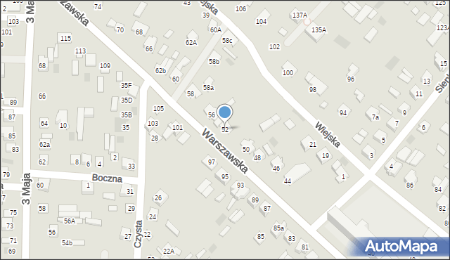 Międzyrzec Podlaski, Warszawska, 52, mapa Międzyrzec Podlaski