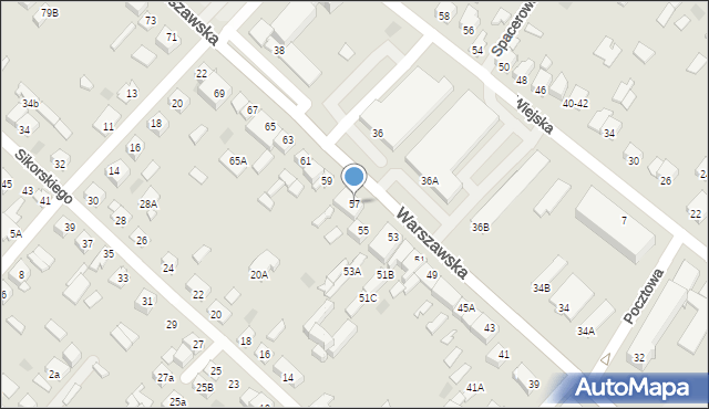 Międzyrzec Podlaski, Warszawska, 57, mapa Międzyrzec Podlaski