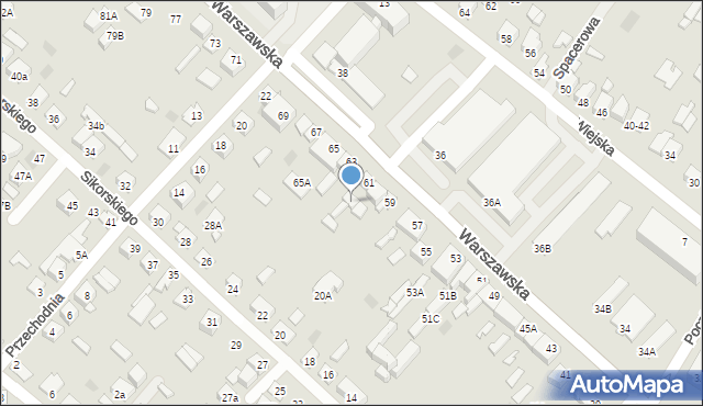 Międzyrzec Podlaski, Warszawska, 61b, mapa Międzyrzec Podlaski