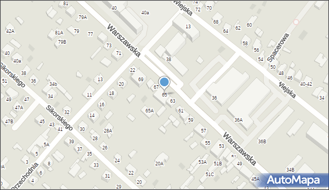 Międzyrzec Podlaski, Warszawska, 65, mapa Międzyrzec Podlaski