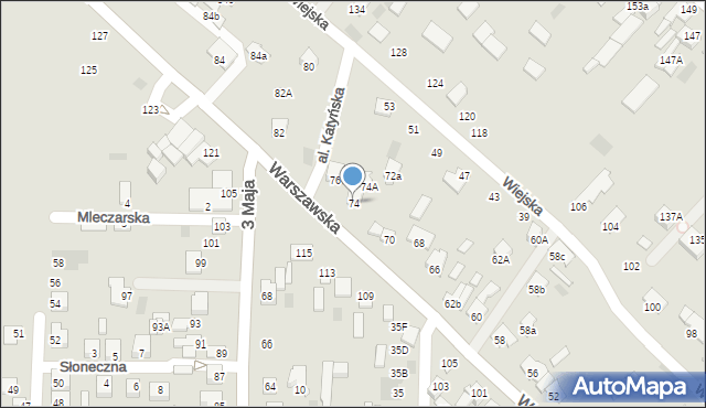 Międzyrzec Podlaski, Warszawska, 74, mapa Międzyrzec Podlaski