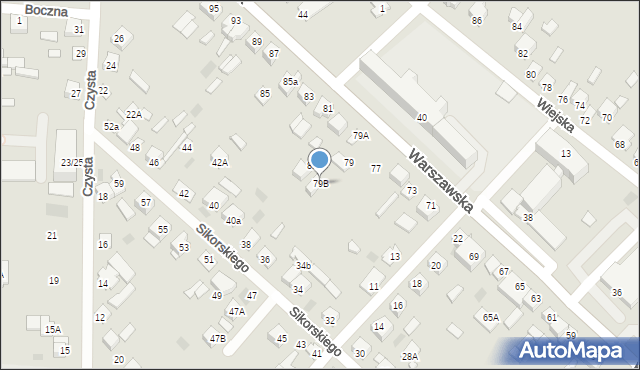 Międzyrzec Podlaski, Warszawska, 79B, mapa Międzyrzec Podlaski