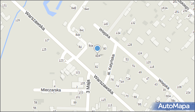 Międzyrzec Podlaski, Warszawska, 82A, mapa Międzyrzec Podlaski