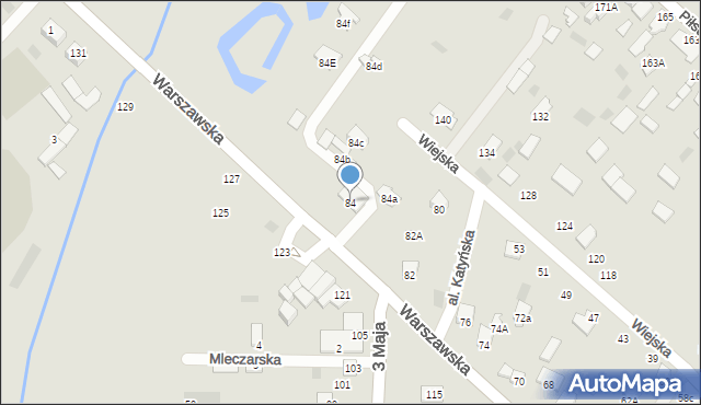 Międzyrzec Podlaski, Warszawska, 84, mapa Międzyrzec Podlaski