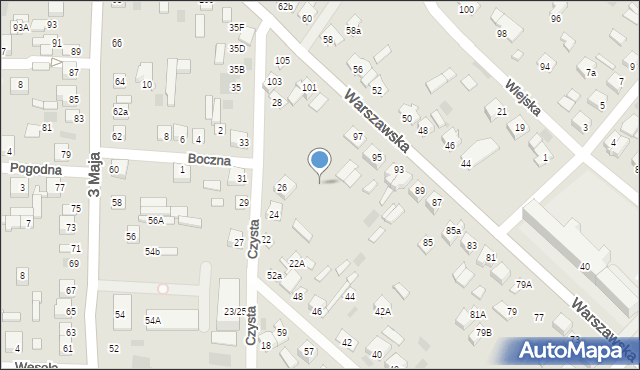 Międzyrzec Podlaski, Warszawska, 97a, mapa Międzyrzec Podlaski