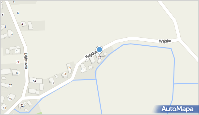 Miejsce Odrzańskie, Wąska, 12, mapa Miejsce Odrzańskie