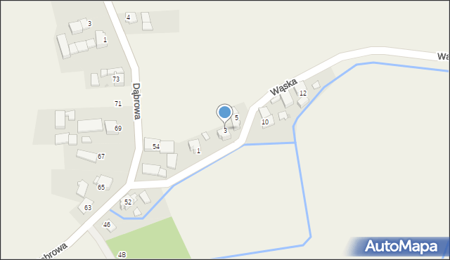 Miejsce Odrzańskie, Wąska, 3, mapa Miejsce Odrzańskie